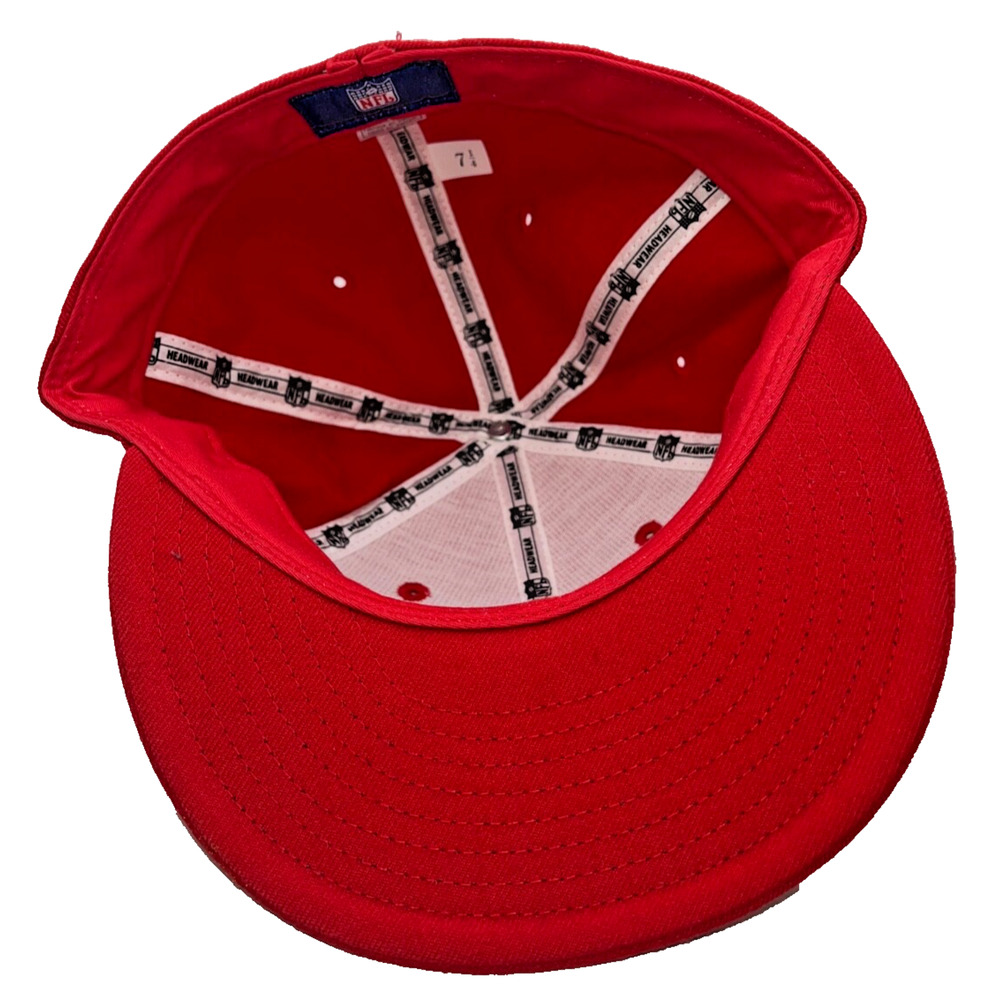 Kansas City Chiefs Reebok Flat Bill Fitted Hat Size 7 1/4 Vintage Deadstock - Picture 5 of 7
